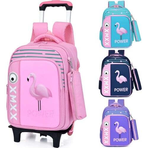 School Rolling backpack Bags kids travel trolley bag teenager Children wheeled backpack for girls boys school bag with wheels