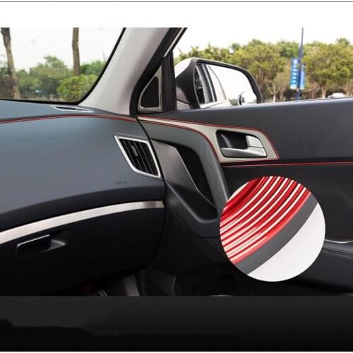 DIY 5M Car Door Dashboard Air Outlet Interior Decoration Flexible Trim Thread Strip Auto Decal Accessories