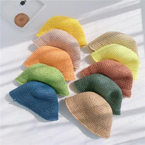 New Summer Boys And Girls Leisure Straw Hat Sister Hat Baby Outdoor Travel Vacation Beach Child Panama Straw Hat Sun Hat