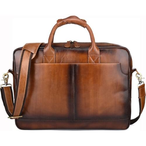 Vintage Men Bag Handbags Genuine Leather Shoulder Bags Male Leather Laptop Bag Briefcases Mens Crossbody Messenger Bag