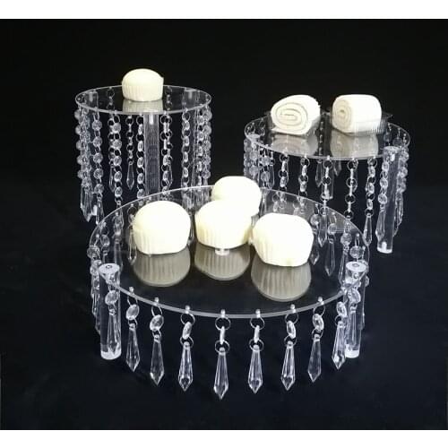 Wedding Acrylic Crystal Cake Stand Display Round Cake Holder Wedding Decoration Cake Rack Shelf
