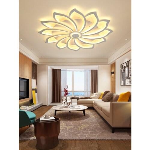 Led Ceiling Lamp White Creative Living Room Nordic Shopping Mall Simple Model Room Modern Atmosphere Wrought Iron Bedroom Lamp