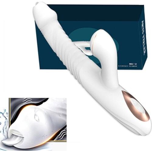 Clitoris Stimulation Vibrator Female G-spot Vibrator Rabbit Heated Vibrator Female Telescopic Swinging Dildo Massager Sex Toys