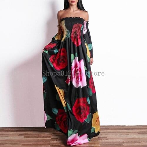 Luxury Summer Dress Women 2020 Casual Floral Ball Gown Boho Beach Maxi Dresses Female Sexy Strapless Backless Long Party Dress