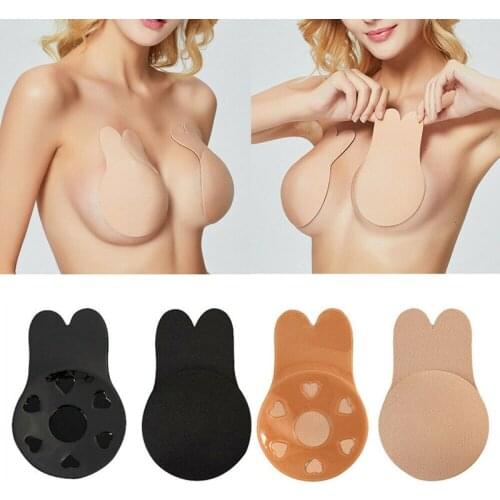 1 Pair Cute Rabbit Ear Nipple Cover Ultra-thin Cloth Stealth Milk Paste Hidden Silicone Bra To Prevent Accidental Exposure