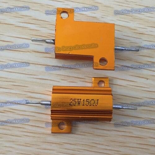 50pcs/lot 25W Golden Aluminium Resistor 15R 15 ohm Gold Aluminium Shell Resistance