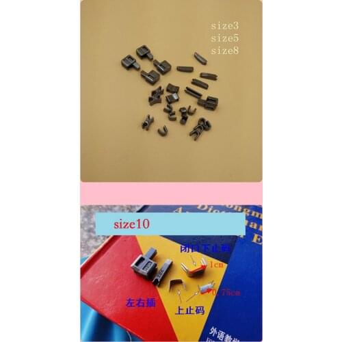 Accessories gun 10pcs for metal resin Zipper Sliders Stopper+Box Pin Box+Insertion Pin+Top Bottom Stop For DIY Repair Zipper
