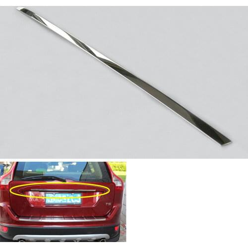 BBQ@FUKA Chrome stainless steel Car Tail Rear Door Trunk Lid Decoration Trim Cover Styling Sticker Fit For VOLVO XC60 2009-2013