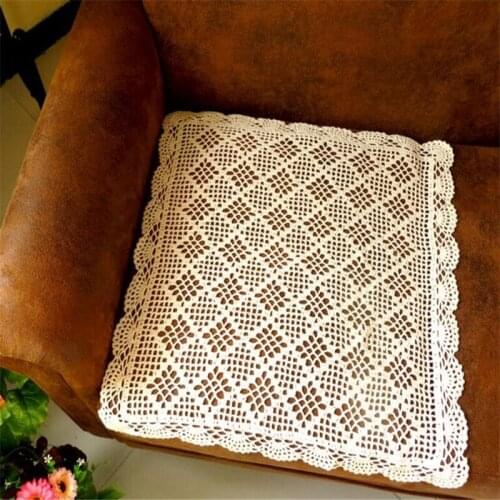 Free Shipping Square Crocheted Handmade Tablecloth Chair Sofa Cover Warm Home Decorate Tea Coffee Cup Mat Antependium Hot Sale