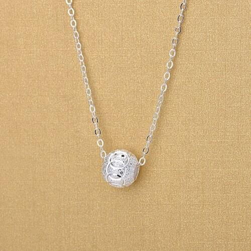 Bijoux Fashion Round 925 Sterling Silver Lucky Beads Pendant Necklaces 2018