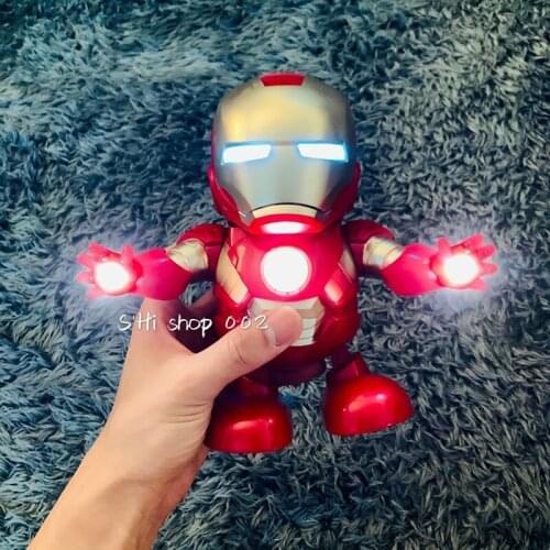 Ron Man Action Figure Dance Robot Marvel Avengers One Piece Action Figure Toy With Light Dance Robot Electronic Toys For Kids