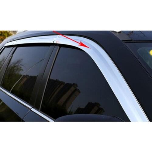 Hot sale 6 Piece ABS plating decorative Awnings shade rain sun wind deflector window visor for X-Trail 2014 2015 2016 2017