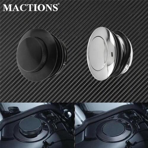 Motorcycle Pop Up Screw In Mount Gas Oil Fuel Tank Cap Right Hand Thread Gas Cap Cover Black/Chrome For Harley Touring Dyna XL