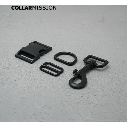 Metal buckle+adjust buckle+D ring+metal dog clasp/set) Retailing DIY dog collar black 25mm webbing sewing parts high quality