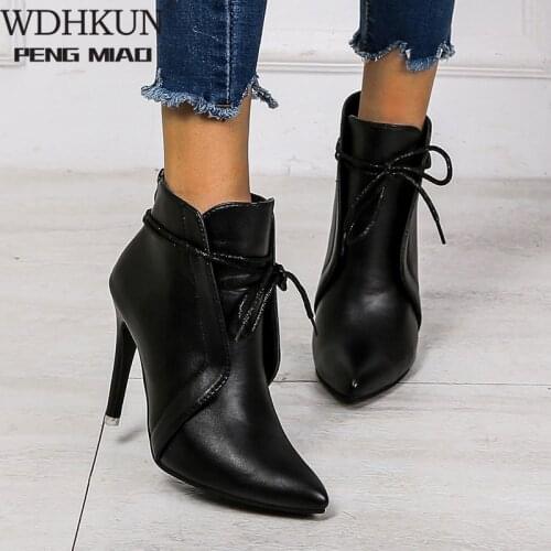 2021 New Sexy Pointed Boots European and American Stiletto Platform Nude Women High Heel Boots Zapatos De Mujer