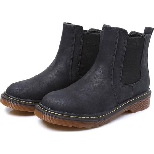 2020 Autumn and Winter European and American Knight Boots Womens British Short Boots Elastic Band Large Size Womens Boots