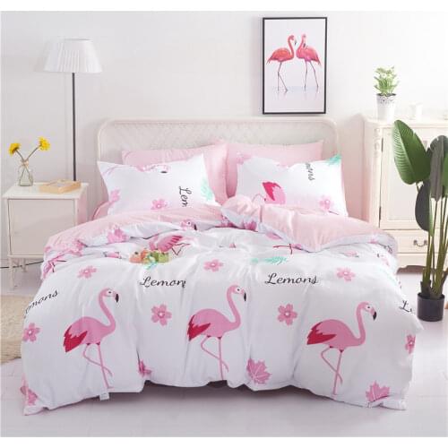 1pc Cartoon Flamingo Prints Duvet Cover 220x240 Winter Soft Warm Easy Care Simple Style Queen King Twin Quilt Covers Bedclothes