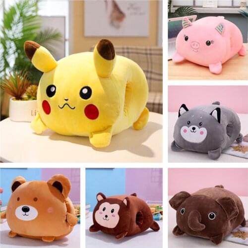 Pokemon Pikachu Hand Warmer Soft Pillow Autumn and Winter Office Sleeping Pillow Creative Plush Toy Three-in-one Cushion Gift