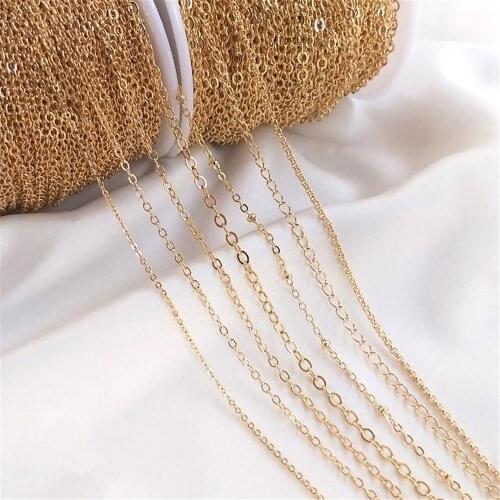 14K Gold Filled Chain Plated gold fine chain tassel O chain extension necklace bracelet material DIY accessories