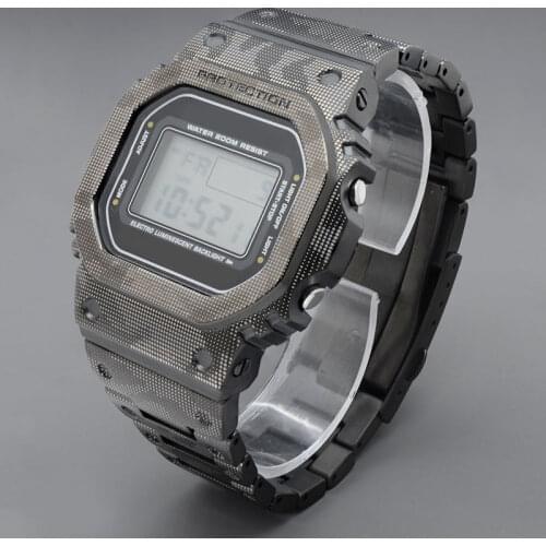 Titanium Alloy Camouflage Watch Strap For DW5600 GW5000 Band Bezel GW-M5610 Bracelet Watch Cover With Tools Supper Light 5 Color