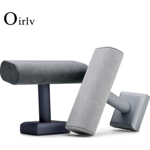 Oirlv Grey Watch Display Stand Leather Bracelet Display Holder with Microfiber Jewelry Organizer Rack T Shape Watch Rack Storage