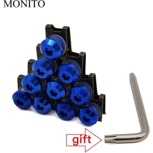 10PCS CNC For KAWASAKI NINJA 650R ER6F ER6N ZZR1200 ER5 GPZ500 EX500 Motorcycle Fairing Screws Custom Moto Body Spring Nuts Bolt