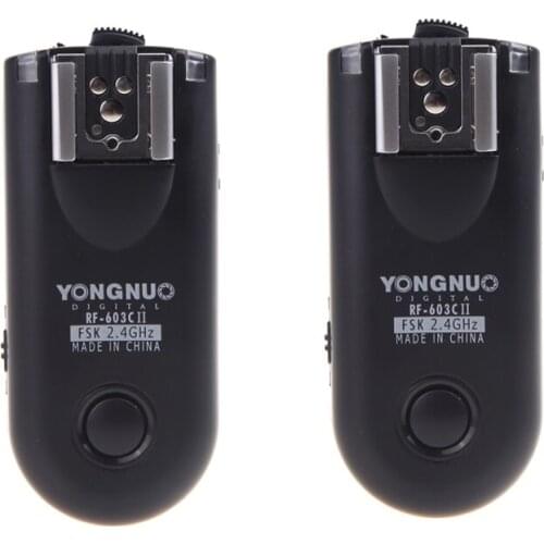 Yongnuo RF-603C II FSK 2.4GHz 16 channels Wireless Remote Flash Trigger With calbe C3 for Canon 5D 1D 50D