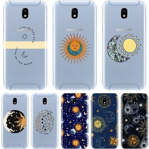 Back Cover For Samsung Galaxy J4 J6 J8 Plus Soft Silicone Moon Sun Phone Case For Samsung J3 J5 J7 2015 2016 2017 J2 J5 J7 Prime