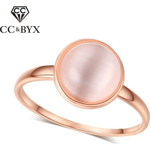 CC Jewelry Fashion Rings For Women Jewelry Unique Cats Eye Stone Rose Gold-Color Bride Wedding Ring Engagement Bijoux CC1056