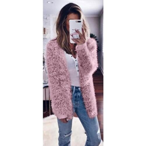 Casual Loose Sweater Cardigan Pocket Sweater New Women Autumn Fashion Solid Coat Hooded Knit Cashmere Thicker Warm Outwear