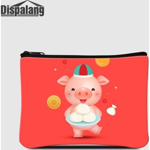 Women Cute Coin Purse Cartoon Pig Printing Student Small Wallet Piggy Animal Short Money Bag For Girls Ladies Card Change Holder