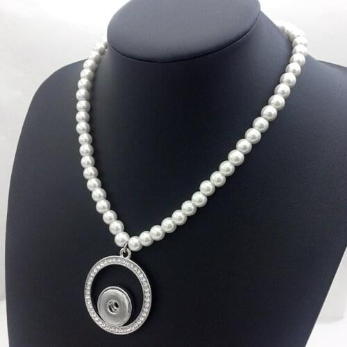 HOT sales LOVE MOM mother pearl round crystal circle snap button jewelry pendant Necklace NX5323 (fit 18mm 20mm snaps)