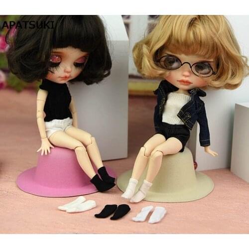 1pair Solid Color Short Socks For Blythe Doll Sock for Blyth Azone Licca Dollhouse Cotton Sock For Barbie 1/6 Doll Accessories