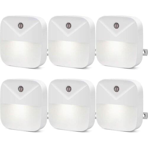 Hot 10pcs Plug-in Light Sensor Control Night Light Dusk-to-Dawn AC220V Mini Lights Kids Bedroom Bedside Led Stair Step Wall Lamp