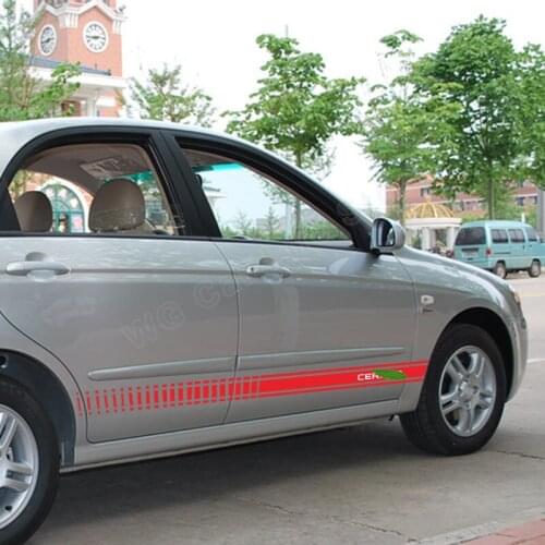 2 Pcs Car Stickers for Kia Cerato Racing Sports Long Stripe Sticker Body Decor Vinyl Decals Decoration Accessories
