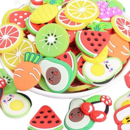 20pcs Fruit Soft Glue Brooch Hair Accessories DIY Hairbands Making Charms Pendants Women Handwork Fashion Jewelry Findings