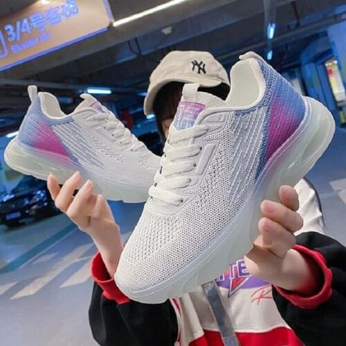 2021 Summer Women Casual Shoes Fashion Breathable Walking Mesh Flat Shoes Sneakers Women Vulcanized Shoes White Female Footwear