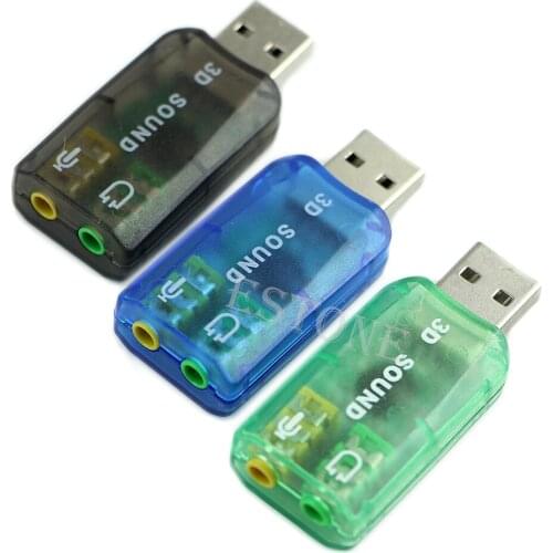 5.1USB to 3.5mm mic headphone Jack Stereo Headset 3D Sound Card Adapter