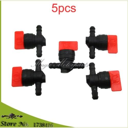5pcs 8mm InLine Fuel Gas Cut Shut Off Valve Petock Fits 1/4" ID Fuel Line Suzuki Kawasaki For Briggs & Stratton 494768 698183