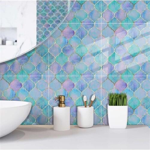 6Pcs/Set Creative Self-Adhesive Tile 3D Sticker Kitchen Bathroom Wall Sticker Decoration Scales Home Decor PVC Wallpaper Films
