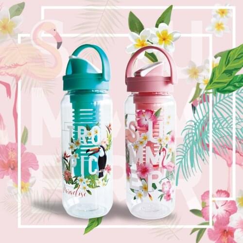 750ml/900ml Lemon Fruit Juice Infuser Water Bottle High Capacity Plastic Portable Kettle For Sport Drinking Bottle Leak Proof