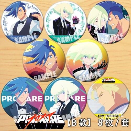 Anime PROMARE Lio Fotia Galo Thymos Varys Truss Figure 8488 Badge Round Brooch Pin Gifts Kids Collection Toy