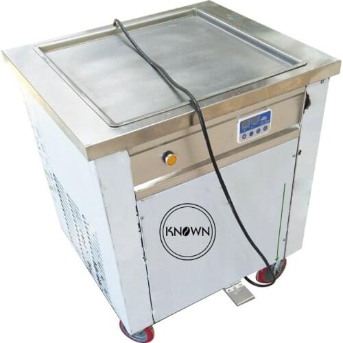 CE certification automatic single square flat pan 500*500mm fried ice cream machine fried cold yogurt roll machine factory price