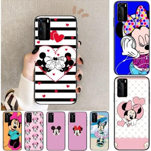 Mouse Happy Phone Case For Huawei P40 p30 P20 10 9 8 Lite E Pro Plus Black Etui Coque Painting Hoesjes comic fas
