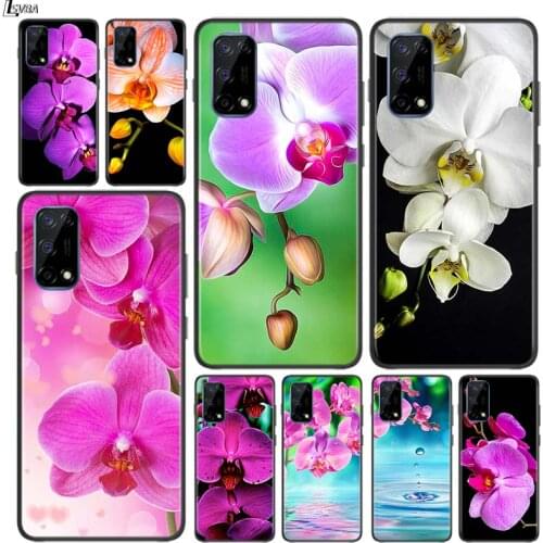 Orchid Flowers for OPPO Realme V15 X5 X3 X50 X7 X2 C17 C11 C3 C2 7 7i 6 6S 6i 5 Narzo 20 Pro Black Phone Case