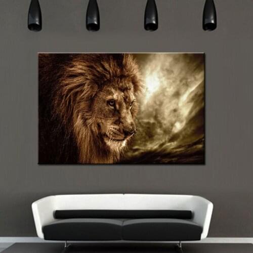 Canvas Paintings Windstorm Lion Canvas Poster Print for living room bedroom home decoration