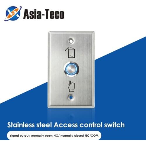 Backlight Stainless Steel Exit Button Push Switch Door Sensor Opener Release for Magnetic Lock Access Control S70L