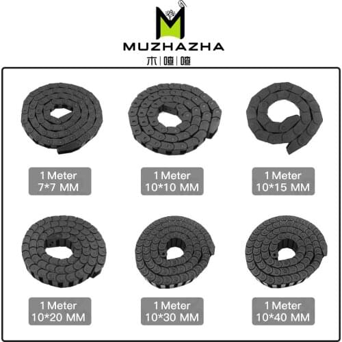 1Meter Plastic Transmission Drag Chain cnc kit mechanic Chain Wire Carrier end connectors for cnc parts & Router Machine Tool