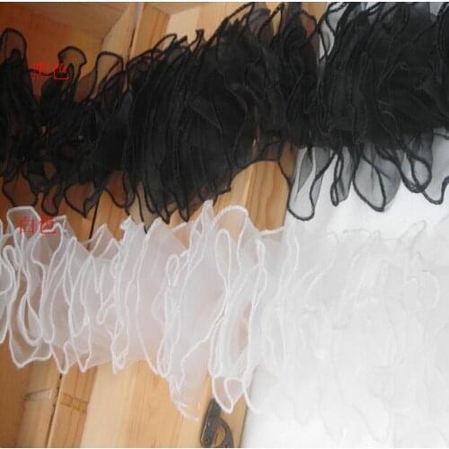 1meters Black White Flower Lace Accessories Lace Flower Lace 9CM European root yarn flower lace, skirt edge SC345