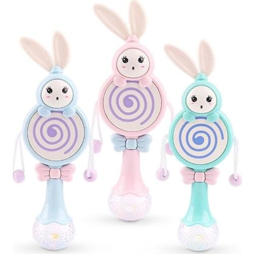 Multifunctional Baby Rattle Toys Light Shining Music Hand Bell Teether Toy Dynamic Musical Rattle for Babies Toddlers